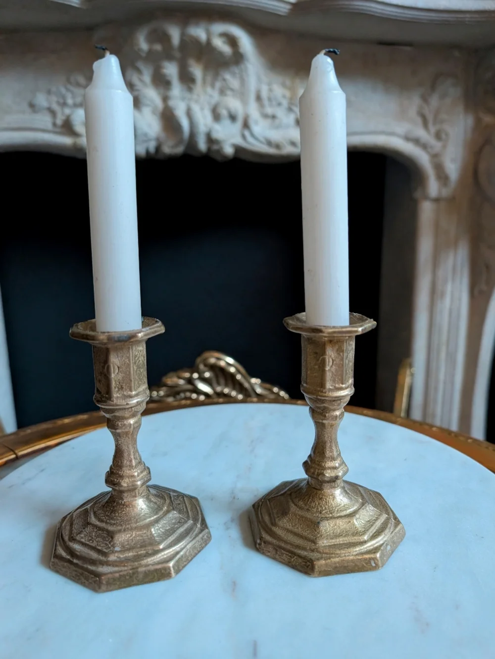 Vintage Set of Brass Tapered Candle Holders 4.5